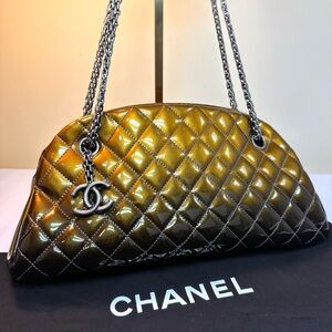 CHANEL Mademoiselle Gold Ombré Patent leather Ruthenium HDW Italy 2011-12 COA